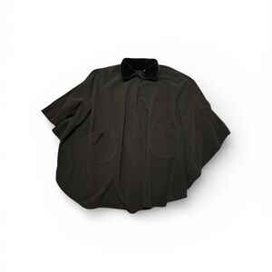 LeModa Black Faux Fur-Trimmed Cape